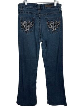 Cos Jeans Vintage Y2K Embroidered Pocket Grunge Mid Rise Bootcut Jeans McBling
